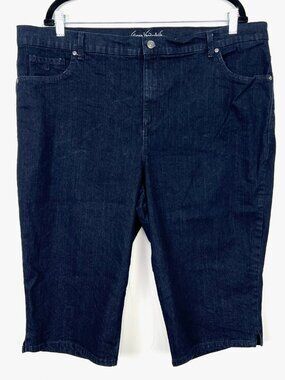 Gloria Vanderbilt Amanda Skimmer Capris Jeans Dark Wash Blue Stretch 20W